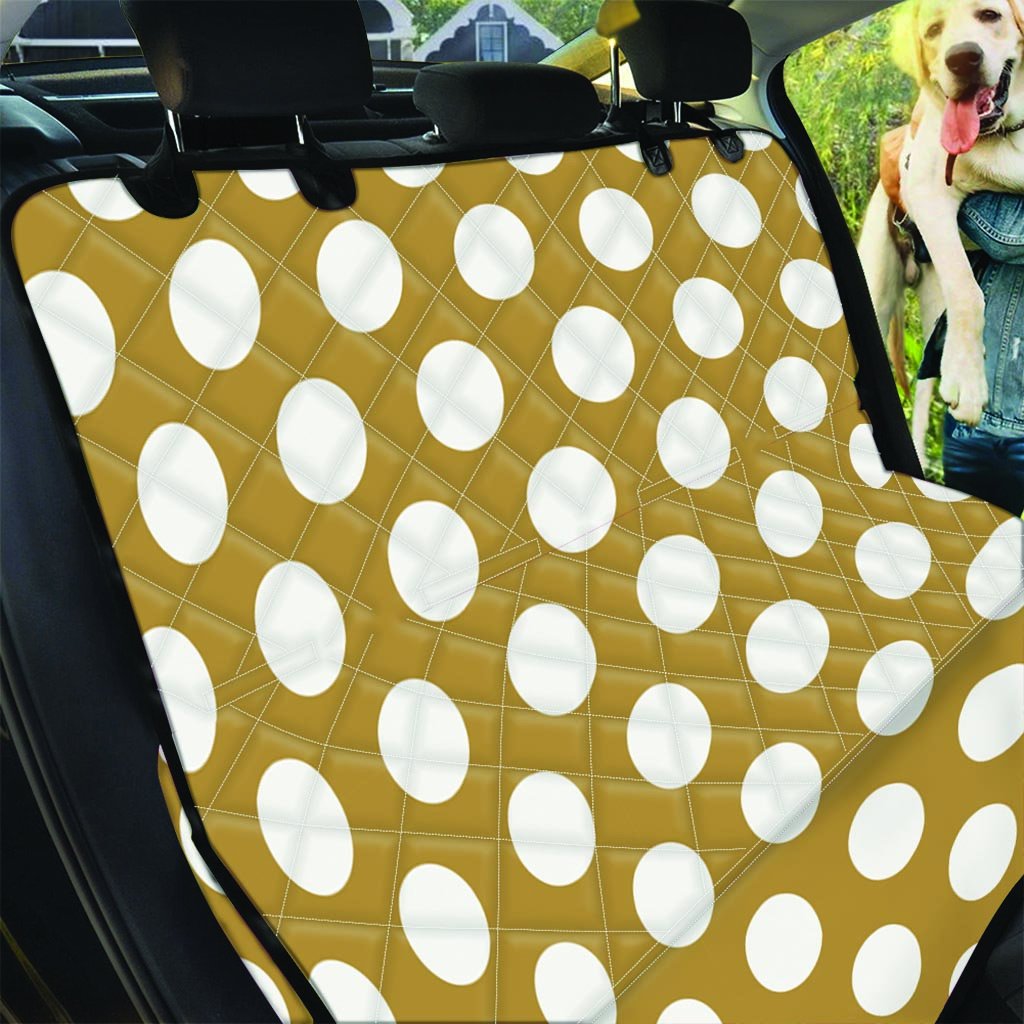 White And Yellow Polka Dot Pet Car Seat Cover-grizzshop