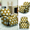 White And Yellow Polka Dot Recliner Cover-grizzshop