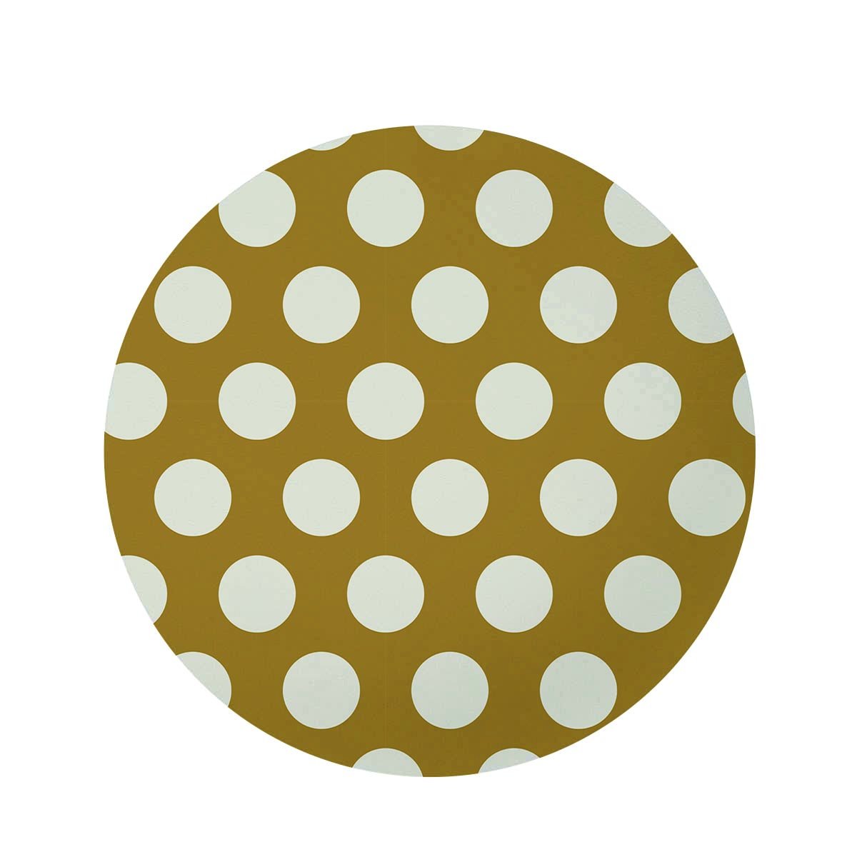 White And Yellow Polka Dot Round Rug-grizzshop