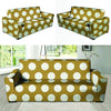 White And Yellow Polka Dot Sofa Cover-grizzshop