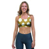 White And Yellow Polka Dot Sports Bra-grizzshop