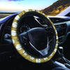 White And Yellow Polka Dot Steering Wheel Cover-grizzshop