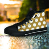 White And Yellow Polka Dot Women's High Top Shoes-grizzshop