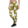 White And Yellow Polka Dot Women's Leggings-grizzshop