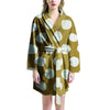 White And Yellow Polka Dot Women's Robe-grizzshop