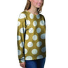 White And Yellow Polka Dot Women's Sweatshirt-grizzshop