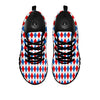 White Argyle And Blue Red Print Pattern Black Sneaker-grizzshop