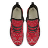 White Bandana And Black Red Print Black Athletic Shoes-grizzshop