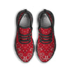 White Bandana And Black Red Print Black Running Shoes-grizzshop