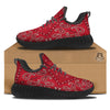 White Bandana And Black Red Print Black Walking Shoes-grizzshop