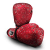 White Bandana And Black Red Print Boxing Gloves-grizzshop