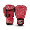 White Bandana And Black Red Print Boxing Gloves-grizzshop