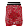 White Bandana And Black Red Print Boxing Shorts-grizzshop