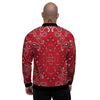 White Bandana And Black Red Print Men's Bomber Jacket-grizzshop