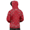 White Bandana And Black Red Print Men's Hoodie-grizzshop