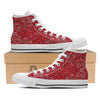 White Bandana And Black Red Print White High Top Shoes-grizzshop