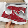 White Bandana And Black Red Print White Walking Shoes-grizzshop