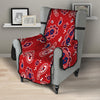 White Bandana And Blue Red Print Armchair Protector-grizzshop