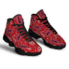 White Bandana And Blue Red Print Black Basketball Shoes-grizzshop