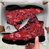 White Bandana And Blue Red Print Black Basketball Shoes-grizzshop