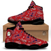 White Bandana And Blue Red Print Black Basketball Shoes-grizzshop