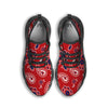 White Bandana And Blue Red Print Black Running Shoes-grizzshop