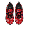 White Bandana And Blue Red Print Black Sneaker-grizzshop