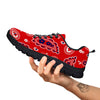 White Bandana And Blue Red Print Black Sneaker-grizzshop