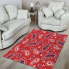 White Bandana And Blue Red Print Floor Mat-grizzshop