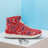 White Bandana And Blue Red Print High Top Sneakers-grizzshop