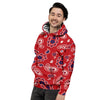 White Bandana And Blue Red Print Men's Hoodie-grizzshop