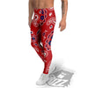 White Bandana And Blue Red Print Men's Leggings-grizzshop