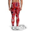 White Bandana And Blue Red Print Men's Leggings-grizzshop