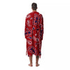 White Bandana And Blue Red Print Men's Robe-grizzshop