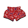 White Bandana And Blue Red Print Muay Thai Boxing Shorts-grizzshop