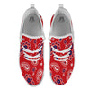 White Bandana And Blue Red Print White Athletic Shoes-grizzshop