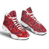 White Bandana And Blue Red Print White Basketball Shoes-grizzshop