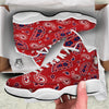 White Bandana And Blue Red Print White Basketball Shoes-grizzshop