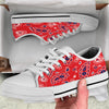 White Bandana And Blue Red Print White Low Top Shoes-grizzshop