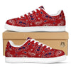 White Bandana And Blue Red Print White Low Top Sneakers-grizzshop