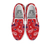 White Bandana And Blue Red Print White Slip On Shoes-grizzshop