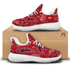 White Bandana And Blue Red Print White Walking Shoes-grizzshop