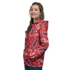 White Bandana And Blue Red Print Women's Hoodie-grizzshop