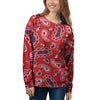 White Bandana And Blue Red Print Women's Sweatshirt-grizzshop