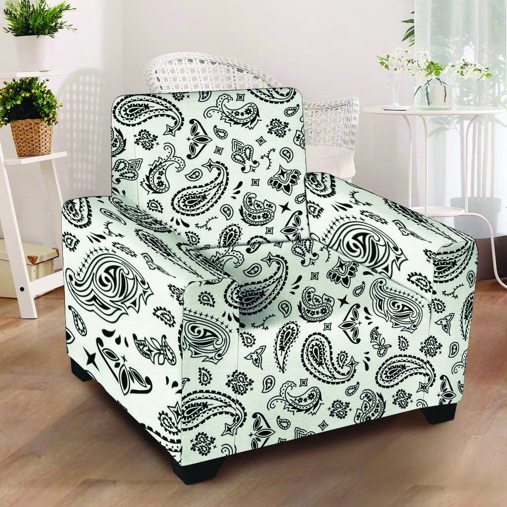 White Bandana Armchair Cover-grizzshop