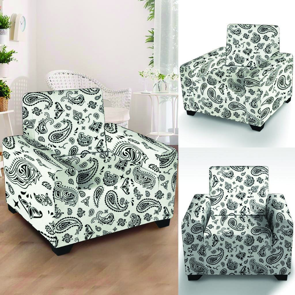 White Bandana Armchair Cover-grizzshop