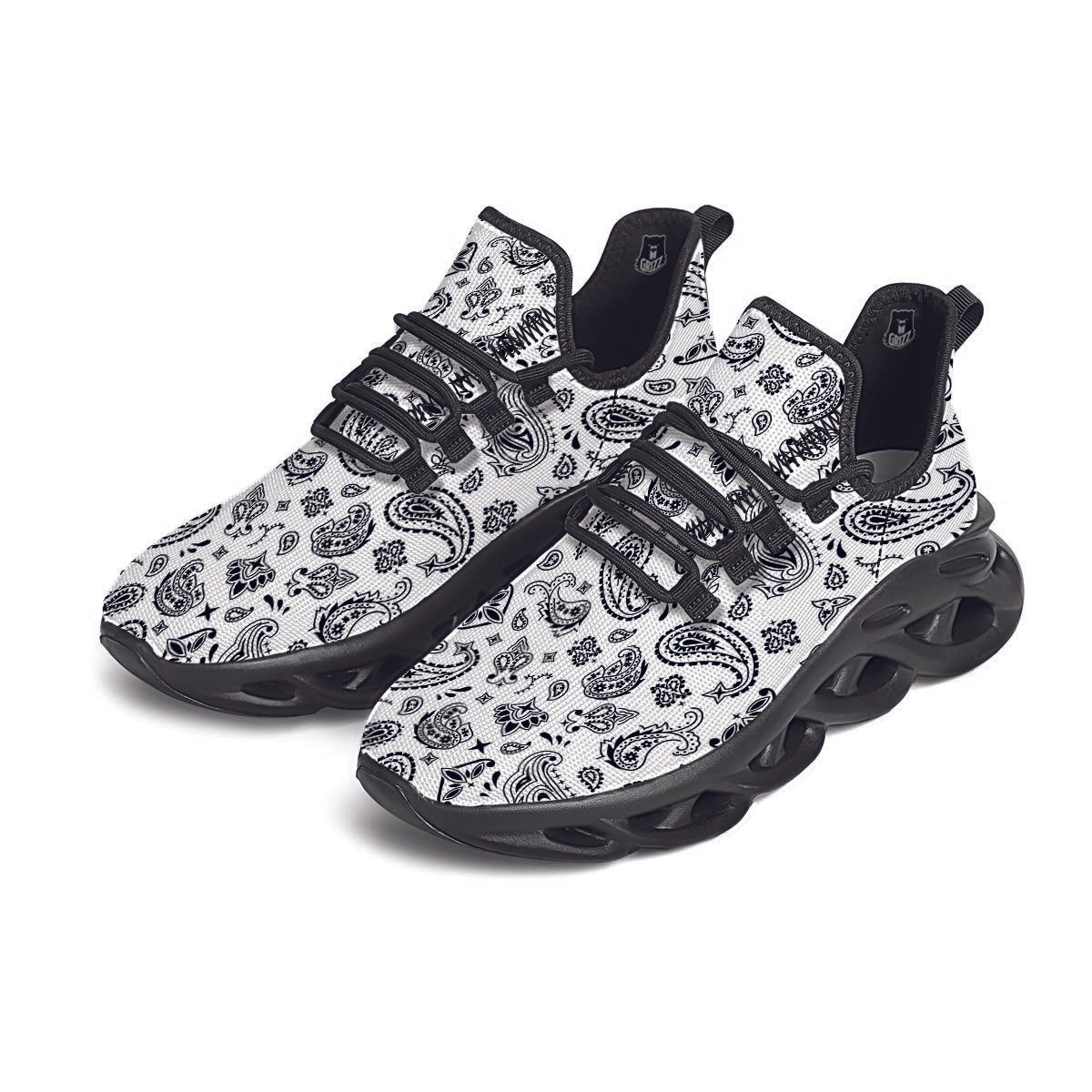 White Bandana Black Running Shoes-grizzshop