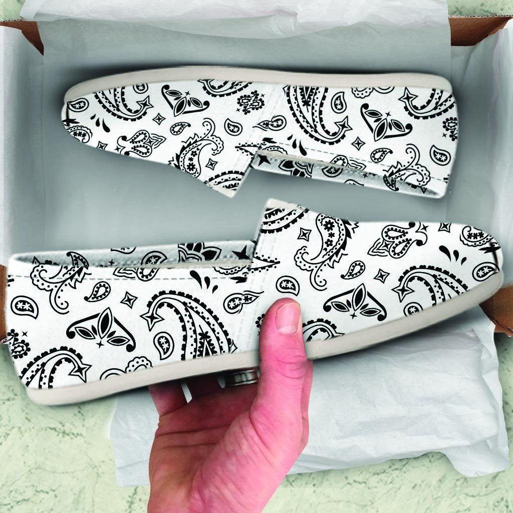 White Bandana Canvas Shoes-grizzshop