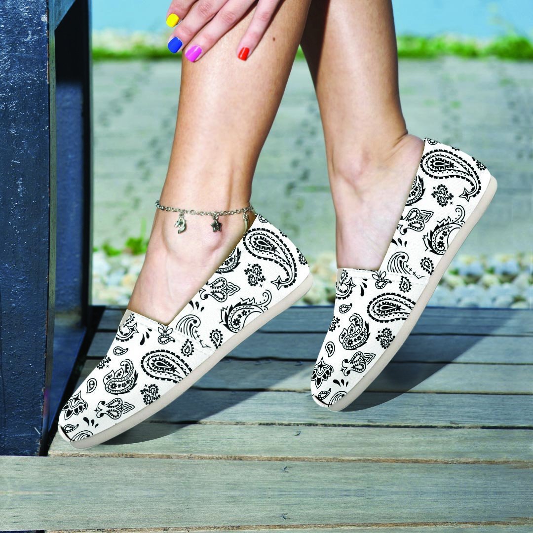 White Bandana Canvas Shoes-grizzshop