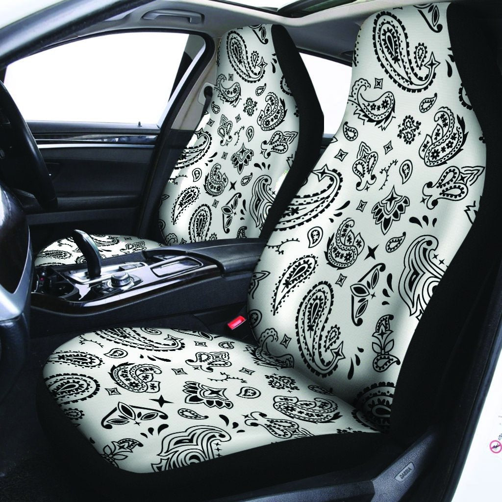 White Bandana Car Seat Covers-grizzshop